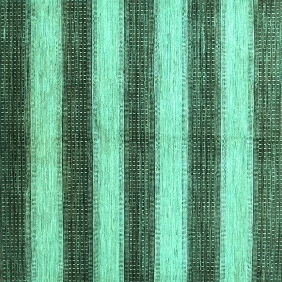Ahgly Company Indoor Square Abstract Turquoise Blue Contemporary Area Rugs, 4' Square