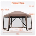 thumbnail image 2 of PayLessHere 13x13ft Hexagonal Gazebo Pop up with Mosquito Netting Carry Bag Waterproof, Brown, 2 of 8