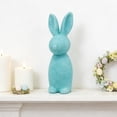 thumbnail image 4 of Flocked Easter Bunny Figurines Spring Standing Moss Rabbit Tabletop Decoration Cute Foam Rabbits Statue for Home Party Book Shelf Decor, 4 of 6