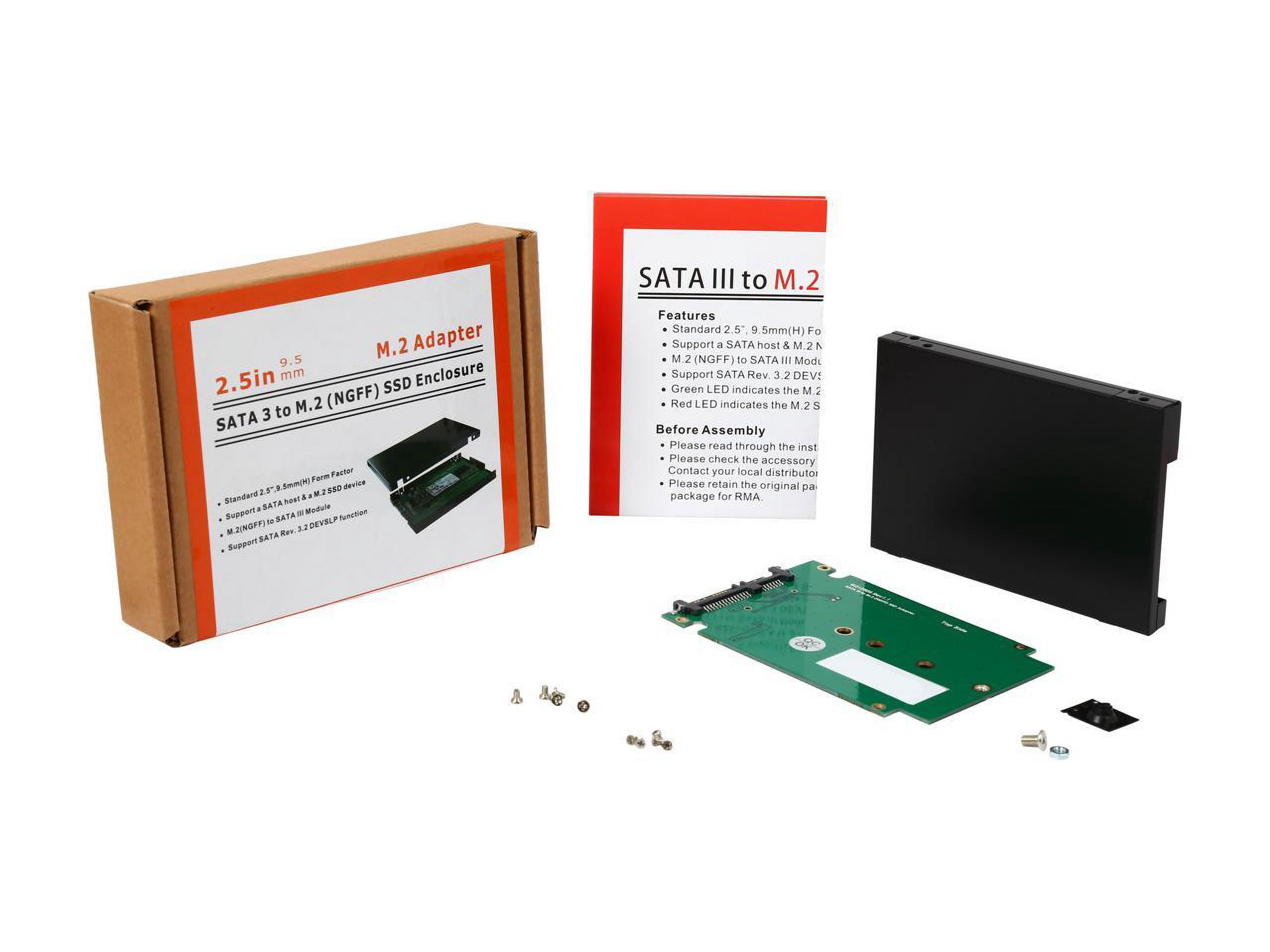 SYBA SY-ADA40092 2.5" SATA III to M.2 (NGFF) SSD Enclosure with Complete Screw Set