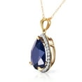 thumbnail image 2 of Galaxy Gold 5.26 CTW 14k 22" Solid Gold Necklace with Natural Diamonds and Pear Shaped Sapphire, 2 of 6