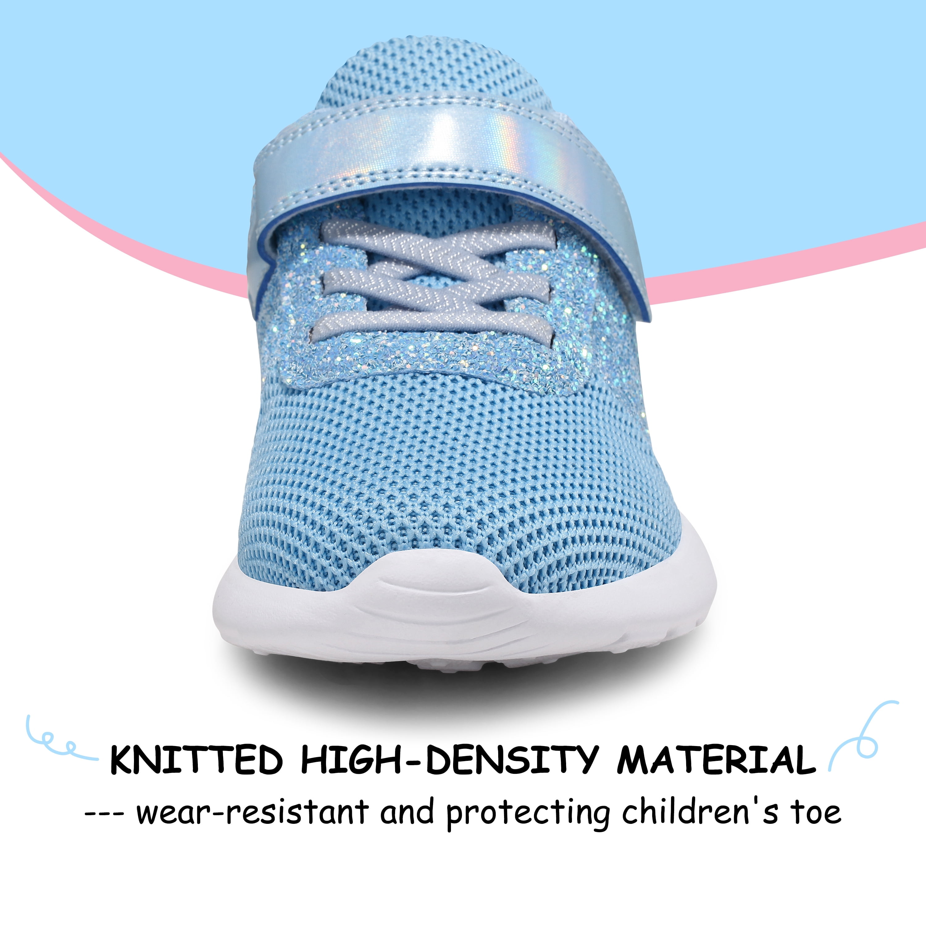 HARVEST LAND Girls Glitter Sneakers Slip-on Athletic Tennis Shoes for Boys Toddler Little/Big Kids