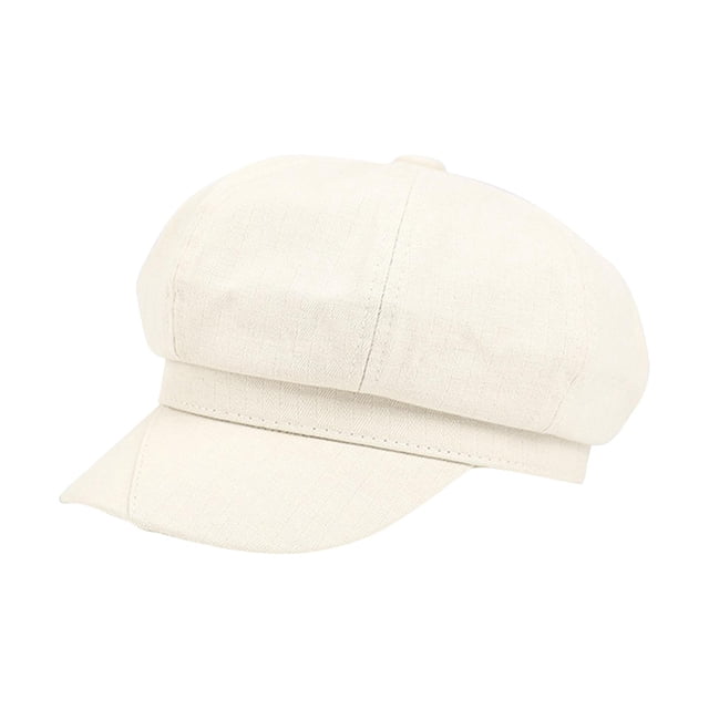 Sombrero de Mujer Jinwen con Visera 8 Paneles Estilo Vintage Beige