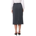 thumbnail image 3 of INSPIRE CHIC Women's Plaid Pencil Skirt High Waisted Tartan Business Office Knee Length Skirts S Dark Grey, 3 of 5