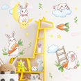 thumbnail image 4 of Un conjunto de pegatinas de pared de conejos, zanahorias, nubes y luna, calcomanías de pared para salas de estar, dormitorios, oficinas, decoración de pared, 4 of 5