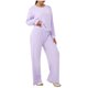thumbnail image 1 of Conjunto de Pantalones Mujeres Outfits de 2 Piezas Vestido Casual de Color Sólido Bolsillo Deportivo Suelto Pantalones de Manga Larga Blusas de Cuello Redondo Conjunto Superior Conjunto de Pantalones, 1 of 7