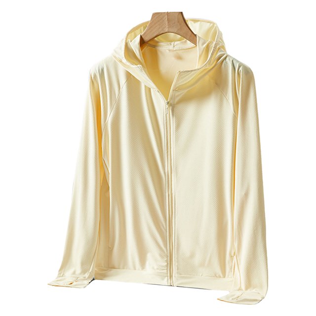 Chaqueta de protección solar femenina oso de fresa amarilla L