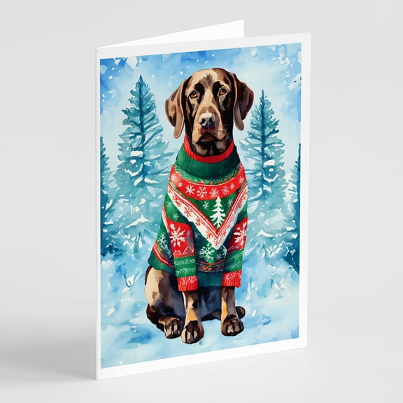 German Shorthaired Pointer Christmas Greeting Cards Pack of 8 7 in x 5 in