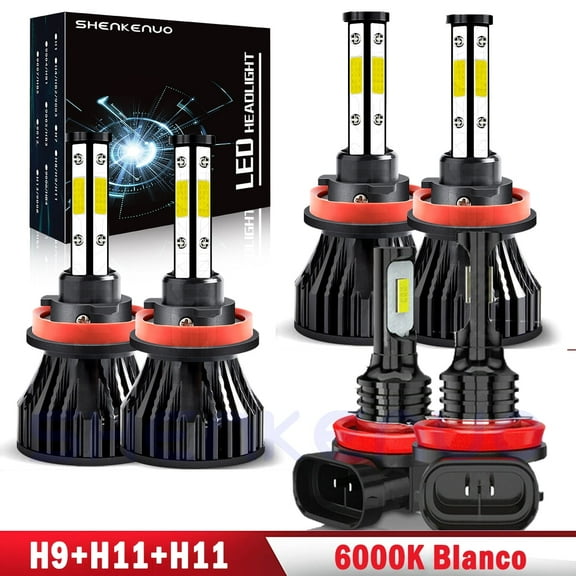 For 2013-2022 Nissan Sentra LED Headlight Bulbs 4-side H9 H11 High Low Beam H11 Fog Lights 6x Bulbs Combo