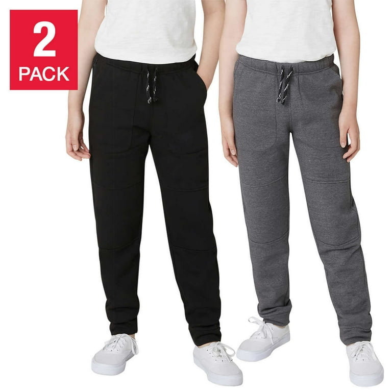 LEE Boy's Rugged Knee Jogger Pants 2 PACK, Black/Gray XS 5/6