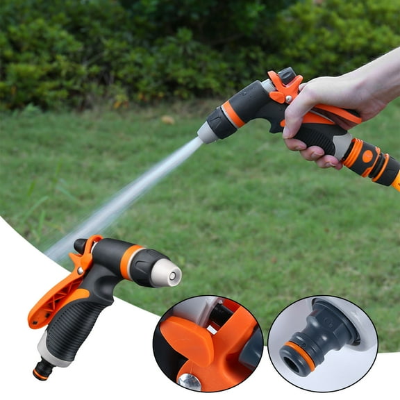 Water Spray Gun High Pressure Car Washer Multi-Function Hose Spray Nozzle Hand-Held Garden Plant Watering Sprinkler Tool, Adjustable Water Flow Nozzle, Garden Hose Nozzle, Thumb Control Hand Sprayer
