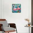 thumbnail image 2 of Square Wall Clock,Two Pink Flamingos With Flower,Silent Non-Ticking Wall Clock Decor for Home Office Kitchen Living Room Bedroom(10inch), 2 of 4