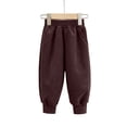 thumbnail image 2 of Bixock Toddler Boys Sweatpants Elastic Waist Jogger Pants Kids Solid Color Side Pocket Integrated Fleece Loose Fall Winter Sport Daily Wear Size 7-8Years, 2 of 5