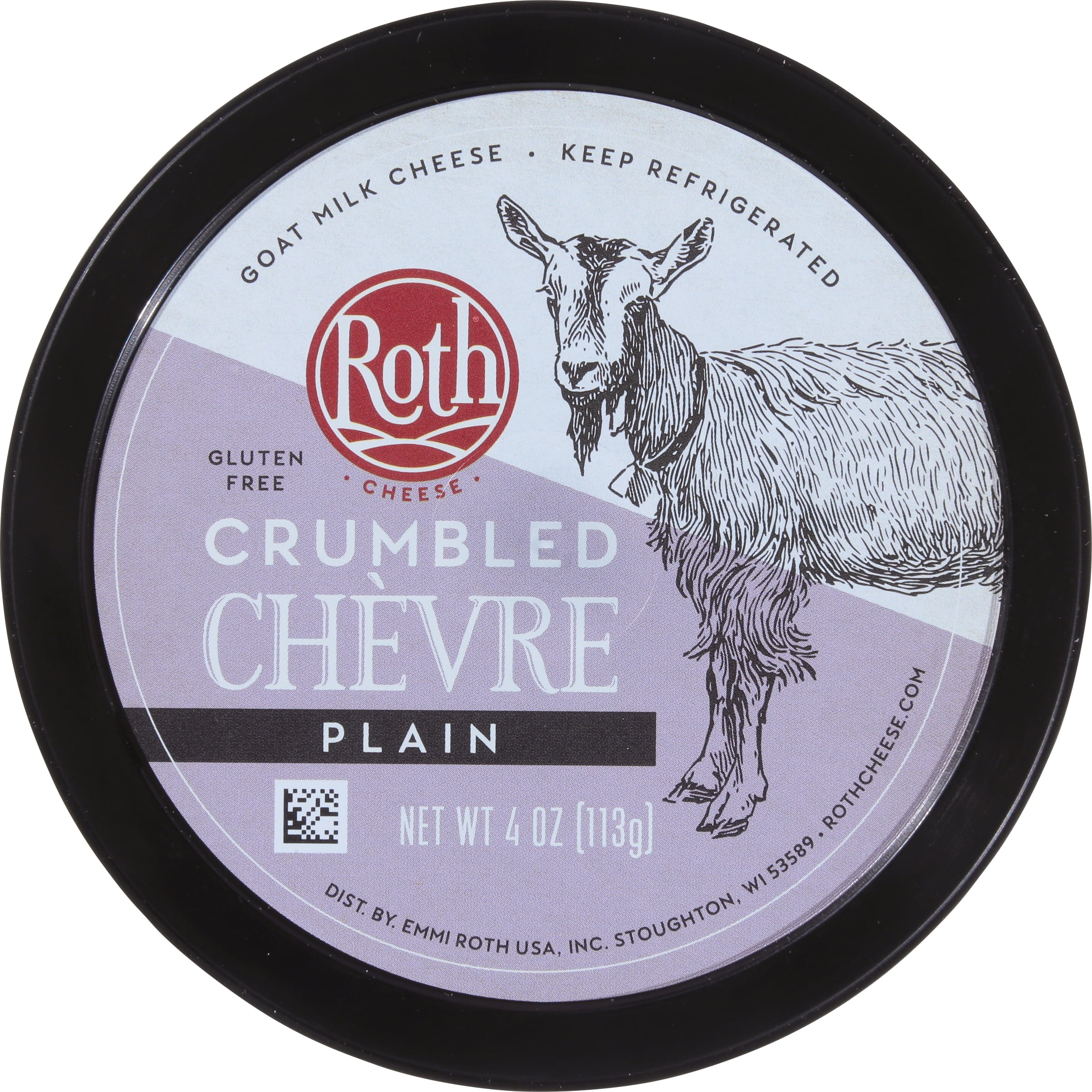 Roth Chèvre Plain Crumbled Fresh Goat Cheese 4oz​