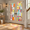 Brown Autumn Reverie-16.9 x 78.7 inches, variant on Blue Azure Bloom 3D Stained Glass Window Film, 16.9 x 39.3 inches