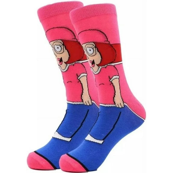 Cartoon Socks, Womens & Mens Fun Novelty Crew Character 360 Degree Artwork Designed Socks
