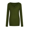 thumbnail image 2 of Dellytop Womens 3/4 Sleeve V Neck Solid Color Summer T Shirts, 2 of 5