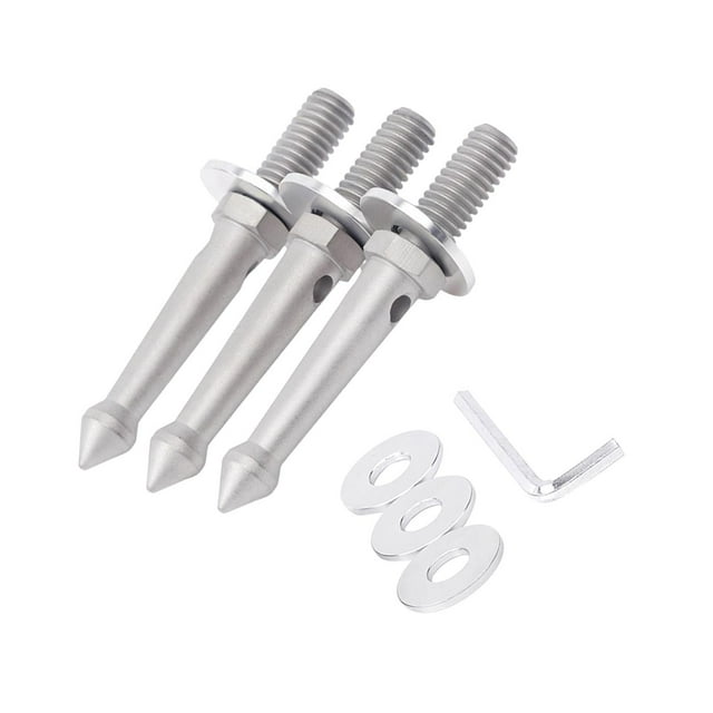 3 piezas de pies de trípode, adaptador de montaje con rosca de 3/8", soporte de cámara de 8 cm, soporte de suelo, clavos de pie de acero inoxidable,