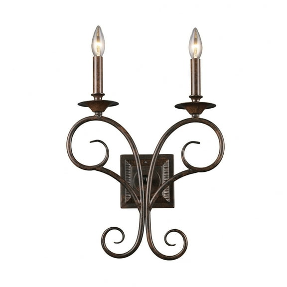 Elk Lighting Gloucester 2 Light Wall Sconce in Weathered Bronze