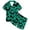 A-Green270, variant on Toddlers And Kids Halloween Pajamas Set For Girls Satin 2 Pcs Pjs Bat Printed Short Sleeve Sleepwear Shorts Set 2-13Y