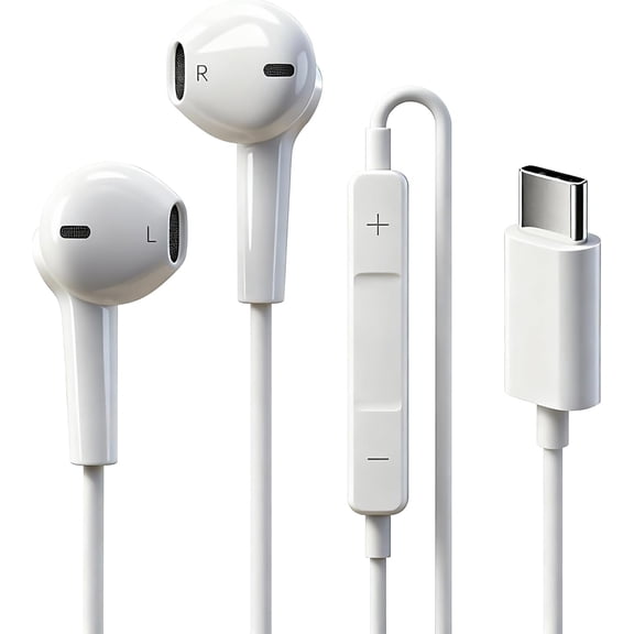 USB C Headphones for iPhone 17e 17 16 15, Type C Earphones with Microphone & Remote Control Noise Cancelling Wired Earbuds USB C for iPhone 17 16 15 Pro Max, Galaxy S25 S24 Ultra A17 A36, Pixel 10