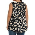 thumbnail image 6 of Gamivast Womens Tank Tops Plus Size Floral Graphic Loose Fit Round Neck Casual Tees Holiday Sleeveless Tunic Blouses Dressy Casual Going Out Outfits, 6 of 7