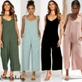 thumbnail image 1 of Women Sexy Backless Wide Legs Loose Jumpsuit Romper Trousers Clubwear, 1 of 4