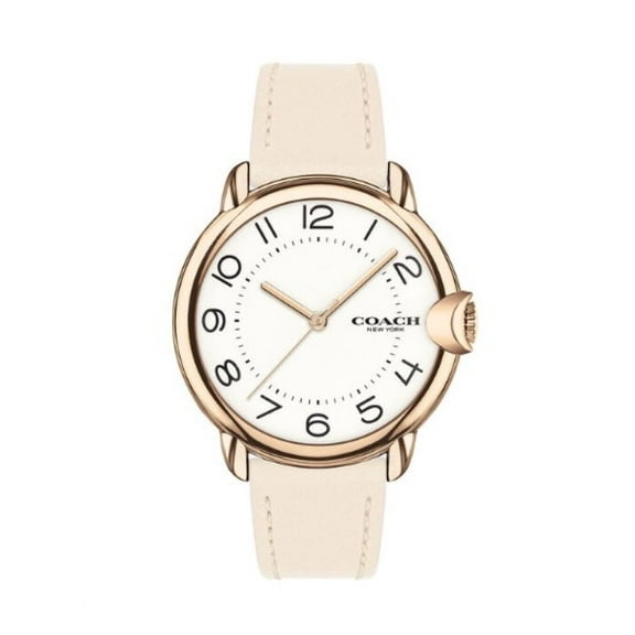 Coach 14503609 Arden White Dial White Chalk Leather Band Womens Watch