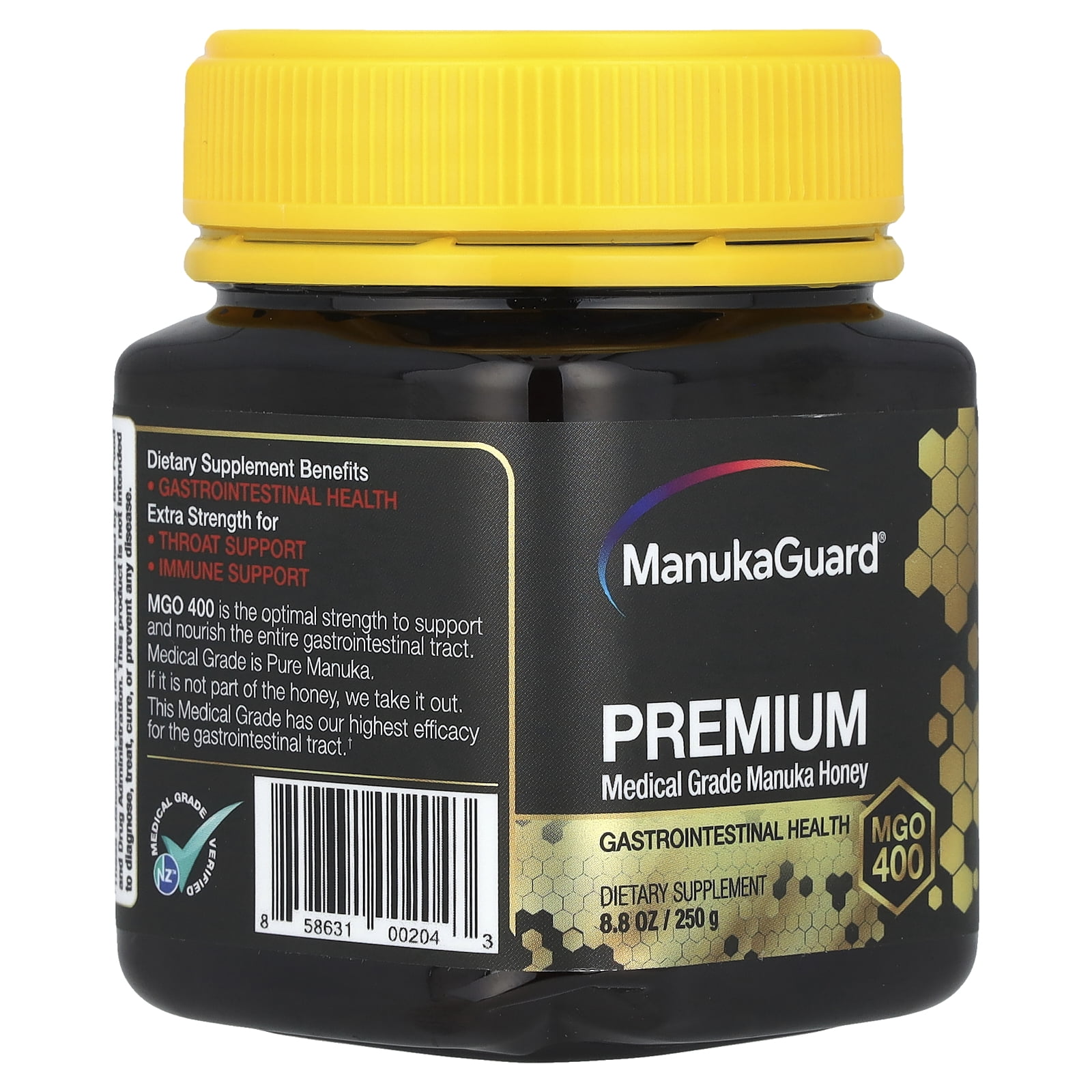 Manukaguard All in One Premium Medical Grade Manuka Honey - For Digestive & Immune System Support, 8.8 oz