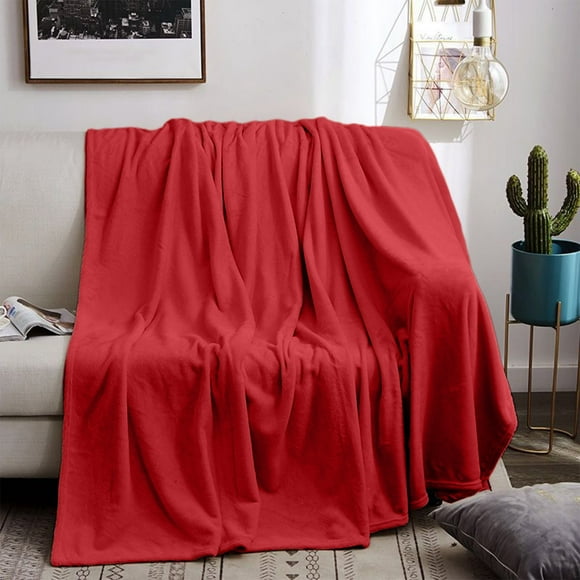 Fleece Throw Blanket for Sofa Couch Bed | Soft Warm Flannel Blanket for Indoor Use | Lightweight Cozy Blanket for Living Room | Snuggly Bed Blanket for Adults and Kids
