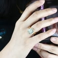 thumbnail image 4 of Gem Stone King 18K Yellow Gold Plated Silver Sky Blue Simulated Aquamarine Ring for Women (6.23 Cttw, Emerald Cut 12X10MM, Gemstone Birthstone, Available in Size 5, 6, 7, 8, 9), 4 of 5