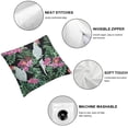 thumbnail image 4 of BANET  Bright Vibrant Multicolor Throw Pillow Covers,Tropical Palm Bird Colorful Floral Decorative Pillow Covers Digital Printing Blended Fabric for Couch Sofa Bed Invisible Zipper 24x24in, 4 of 5