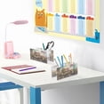 thumbnail image 6 of WOBOGO American Flag Flower Cat Acrylic Pen Holder 4 Compartments Clear Pencil Organizer Makeup Brush Storage Case, 6 of 7
