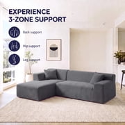 Gewnee 96 Modular Sleeper Sofa Bed, Boneless Sectional Couch with Deep Seat, Boneless Couches for Living Room, Gray(Corduroy)
