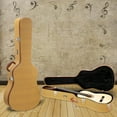 thumbnail image 3 of 41" Folk Guitar Hardshell Case, Durable Acoustic Guitar Carrying Case with Plush Interior & Lockable Latches Yellow, 3 of 11