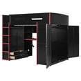 thumbnail image 2 of Mirightone Gaming Loft Bed with Desk ,Wardrobe, Ample Storage Space, and RGB LED Light, Full Size Wood Loft Bed Frame with Storage Shelve for Teens.(Red), 2 of 8
