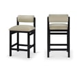 thumbnail image 2 of Meridina Furniture Roundhill Taupe Vegan Leather Upholstered Counter Stool, 2 of 11