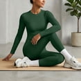 thumbnail image 5 of Women's Y2K Casual Workout 2 Piece Outfits Slim Long Sleeve Leggings Soft Stretchy Tracksuit Streetwear, 5 of 6