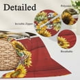 thumbnail image 2 of Sheep Flowers Pillow Covers, Linen Long Throw Pillow Case, Country Red Barn Botanical Sunflowers Holiday Pillow Protector Decorative Cushion Cover for Living Room/Bedroom 20" x 36", 2 of 8