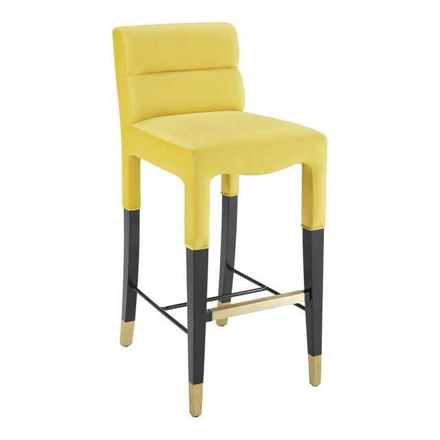 TOV Furniture Taylor 30.3" Contemporary Velvet Upholstered Bar Stool in Gold
