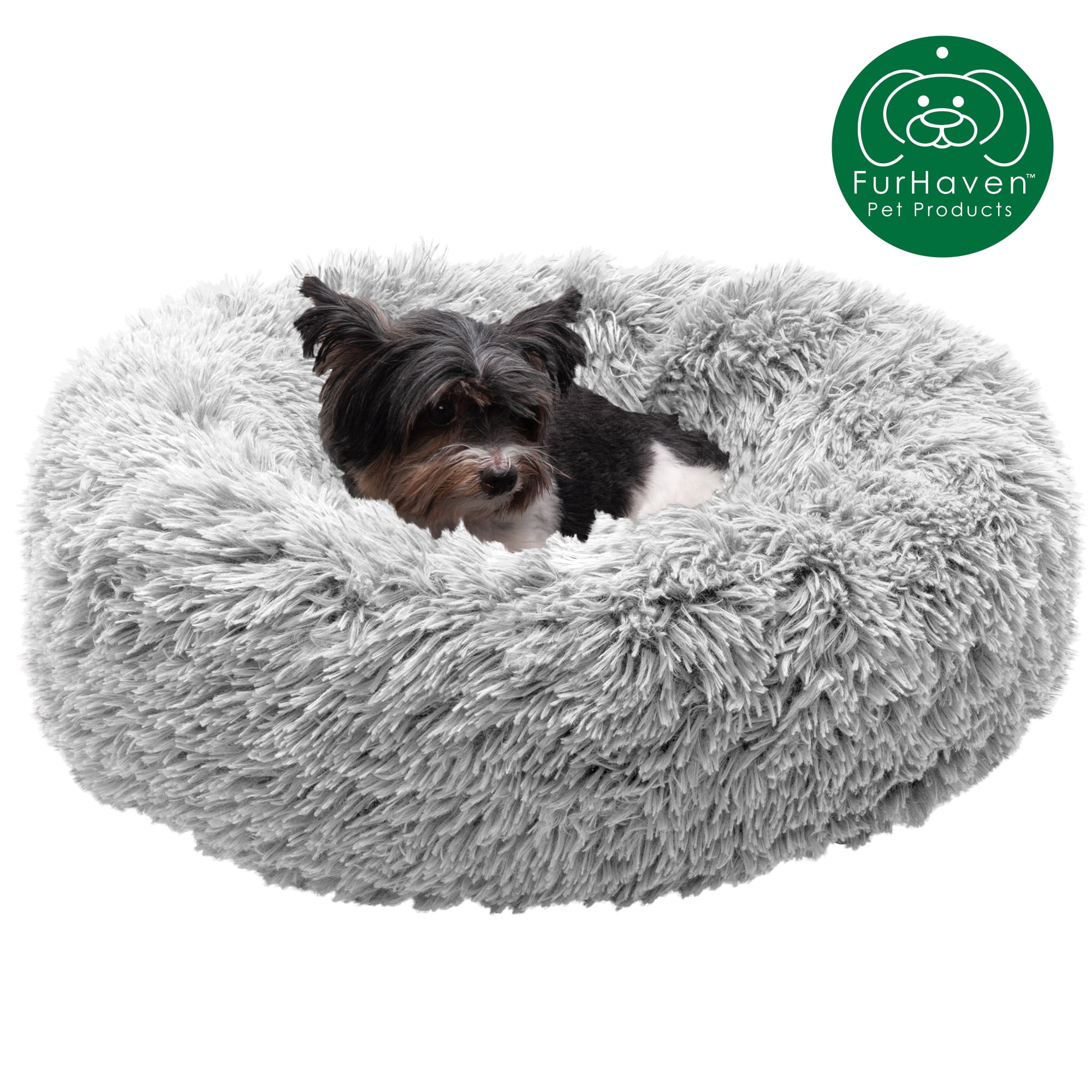 FurHaven Mist Gray Cuddler Long Fur Donut Pet Bed Bahrain Ubuy