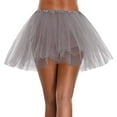 thumbnail image 4 of Ousvtion Saving Tutu Skirt Women's Teens Classic Elastic Waist Tulle Dress Layered Ballet Skirts Bubble Puff Non See-Through Dresses Clearance Saving,Gray,One size, 4 of 4