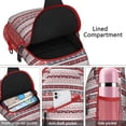 thumbnail image 4 of Sling Backpack,Red Christmas Folk Pattern Sling Bag with Water Bottle Holder,Waterproof Sling Bag for Men/Women with Headphone Jack for Hiking,Travel, 4 of 6