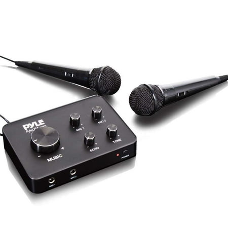 Upgraded Version Portable Home Theater Karaoke Microphone Mixer System Complete Set with Dual Mic Settings, Two Wired Microphones, HDMI & AUX - Works with TV, Receiver, Amplifier, Speaker & (Best Mid Priced Receiver)