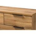 thumbnail image 6 of Baxton Studio Franklin Modern and Contemporary Oak Finished Wood and Black Finished Metal 5-Drawer Bedroom Chest, 6 of 7