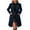 Navy, variant on Rutainlusire Womens Trendy Warm Long-Length Coat Jackets 2025 Fall Winter Women's Solid Color Long Sleeved Lapel With Lining and Pockets Coat