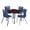 Mahogany / Grey / Blue, variant on Regency 42 Square Adjustable Classroom Table- Grey & 4 Andy 18 Stack Chairs- Blue