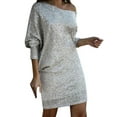 thumbnail image 1 of XDZJLR Robes pour Femmes une Épaule Froncée Bodycon Velours Sans Manches Fente Cocktail Fête Jupe Midi, 1 of 4