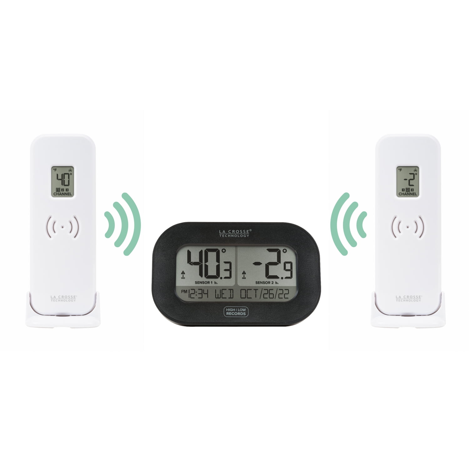 La Crosse Technology Wireless Refrigerator/Freezer Kitchen Thermometers with Display, 308-04747-INT