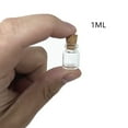 thumbnail image 3 of 100 PCS Small Bottles 1ml 13x18mm Clear Cork Vials Glass Bottles Wishing Bottle, 3 of 8
